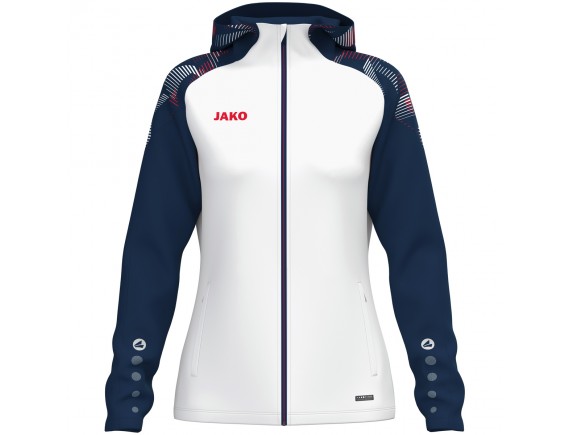 Ženska jakna s kapuco Sonic - bela/mornarsko modra 039