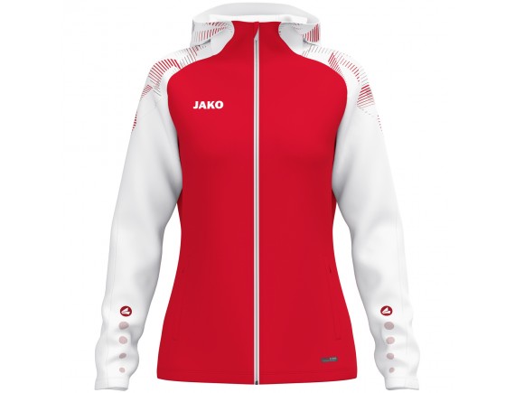 Ženska jakna s kapuco Sonic - rdeča/bela 105