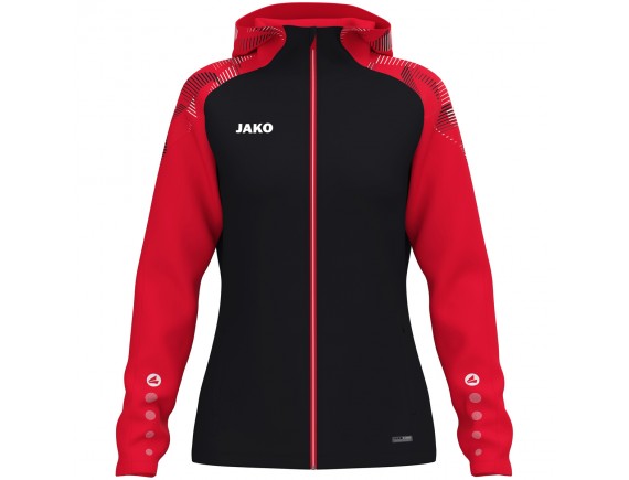 Ženska jakna s kapuco Sonic - črna/rdeča 812