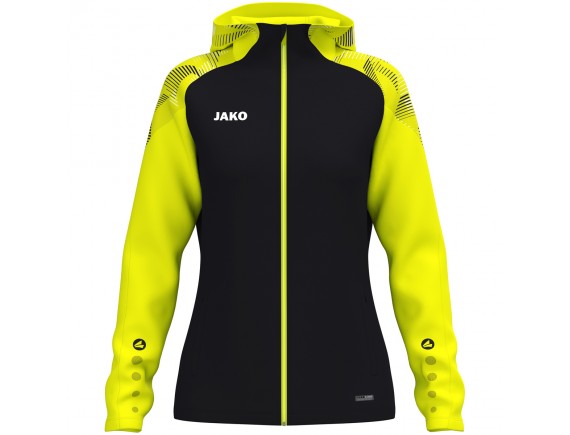 Ženska jakna s kapuco Sonic - črna/neon rumena 819