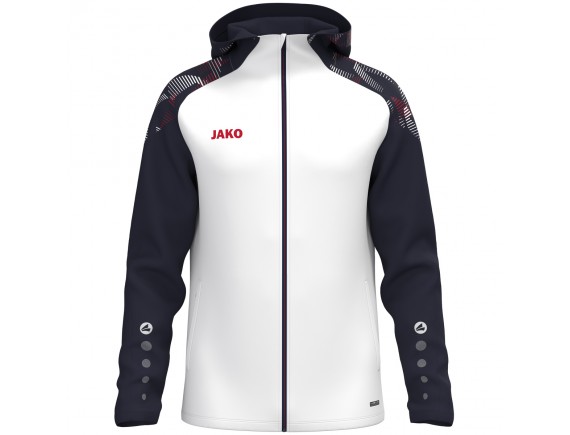 Jakna s kapuco Sonic - bela/mornarsko modra/rdeča 039