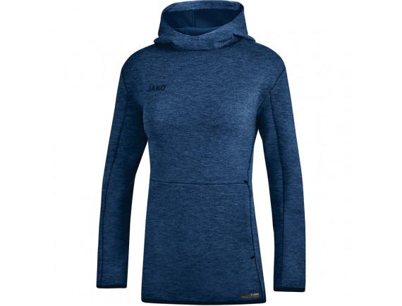 Ženski pulover s kapuco Premium Basics - moder 49