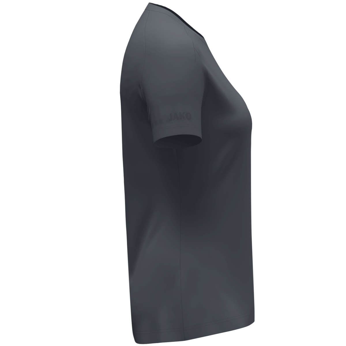 Ženska športna majica UNI - antracitna, levi profil